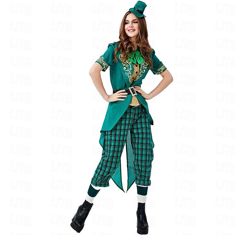 Shamrock Irish Halloween Cosplay Costume Outfits Carnival Costume Cosplay Adults' Women's Carnival Saint Patrick's Day Party Halloween Easy Halloween Costumes Dress Up4