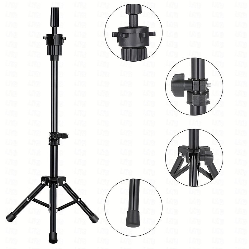 22 Inch Wig HeadWig Stand Tripod with HeadCanvas Wig HeadMannequin Head for WigsManikin Canvas Head Block Set for Wigs Making Display with Wig caps T/C Pins Set3