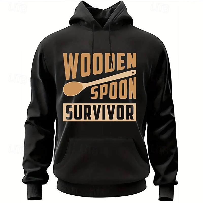 Men's Graphic Letter Hoodie Hoodies Sweatshirt Fashion Daily Long Sleeve Hooded Vacation Sports Outdoor Holiday Black Navy Blue Print Front Pocket Spring &  Fall Designer3