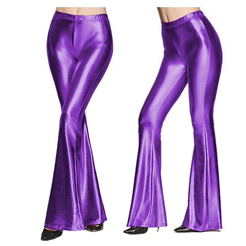 1980s Hip Pop Bell Bottom Pants Abba Costume Flared Trousers Disco Solid Color Fancy Dress Women's Carnival Costume Carnival Performance Club Pride Parade Adults' Pants All Seasons3
