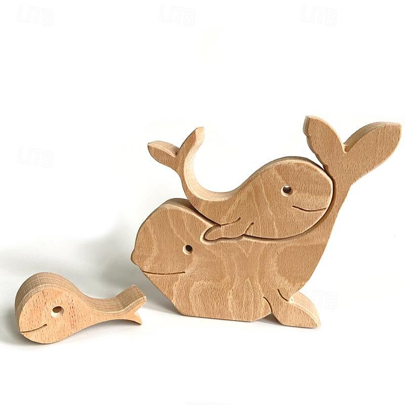Women's Day Gifts Mother's Day Wooden Decoration Series Animal Rabbit Family Elephant Heart shaped Solid Wood Decoration Mother's Day Gifts for MoM3