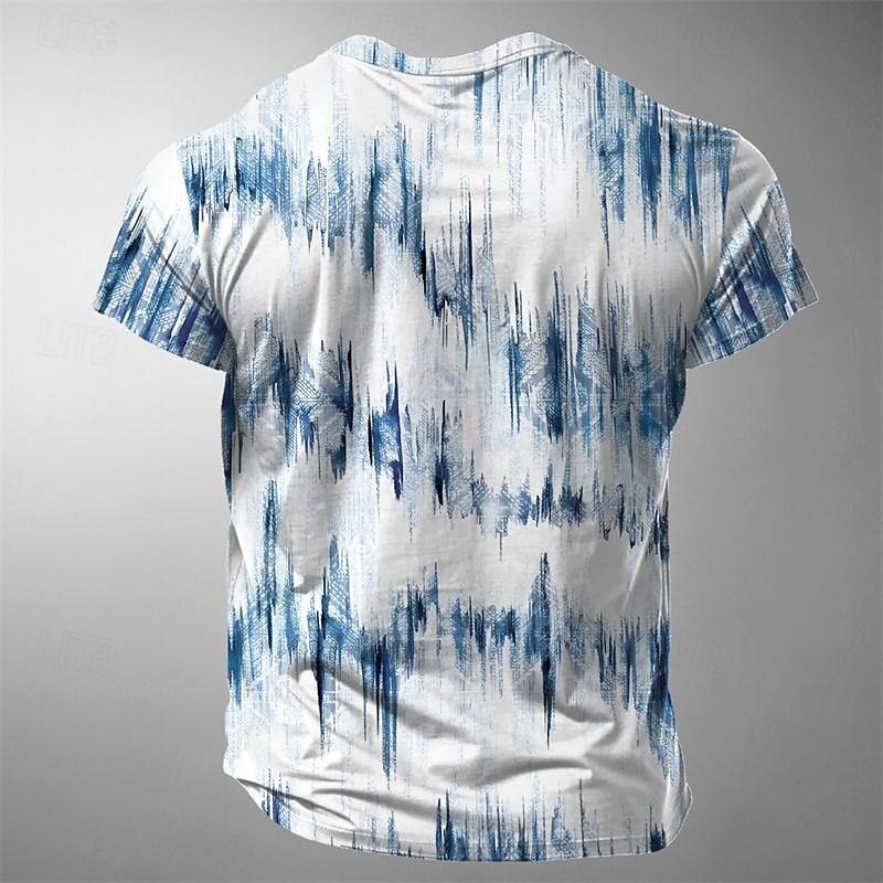 Men's Graphic Color Block T Shirt Short Sleeve T shirt 3D Print Crew Neck Shirt Designer Retro Vintage Street Style Sports Outdoor Holiday Going out Burgundy Blue Green Spring & Summer Clothing