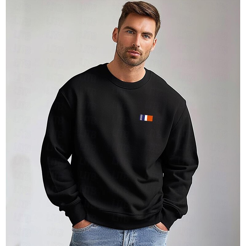 Men's Graphic Sweatshirts Long Sleeve Sweatshirts  Crew Neck Fashion Daily Vacation Holiday Spring &  Fall Black White Clothing Apparel Designer S M L XL 2XL2