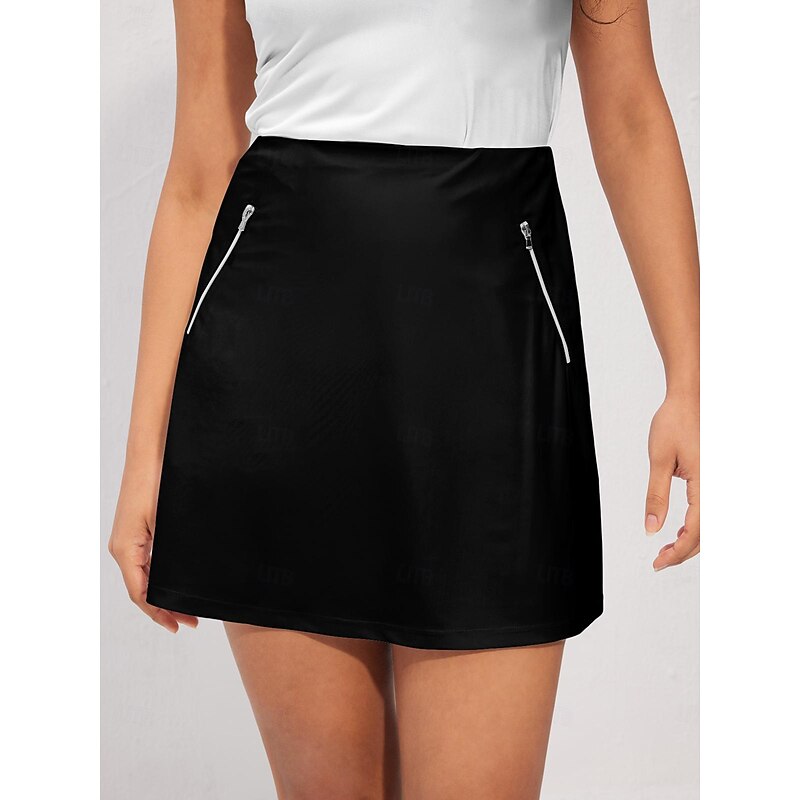 Women's Golf Skorts 17inch Pickleball Dark Pink Black White Lightweight Bottoms Fall Ladies Golf Attire Clothes Outfits Wear Apparel