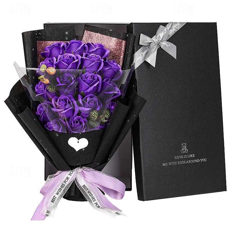 Women's Day Gifts Simulated Flowers Rose Soap Bouquet 18 Gift Boxes  Women's Day Mother's Day Gifts for GirlsValentine's Day Gifts Mother's Day Gifts for MoM