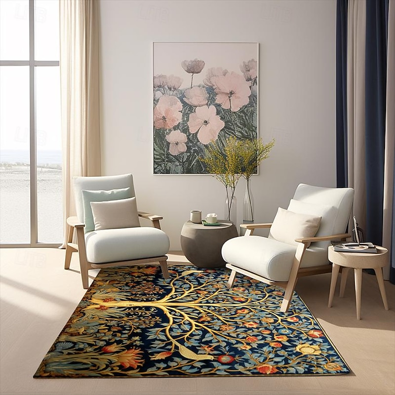 Inspired by William Morris Area Rug Kitchen Mat Non-Slip Oil Proof Floor Mat Livingroom Rug Indoor Outdoor Mat Bedroom Decor Bathroom Mat Entrance Rug Door Mat Bird Tree of Life3