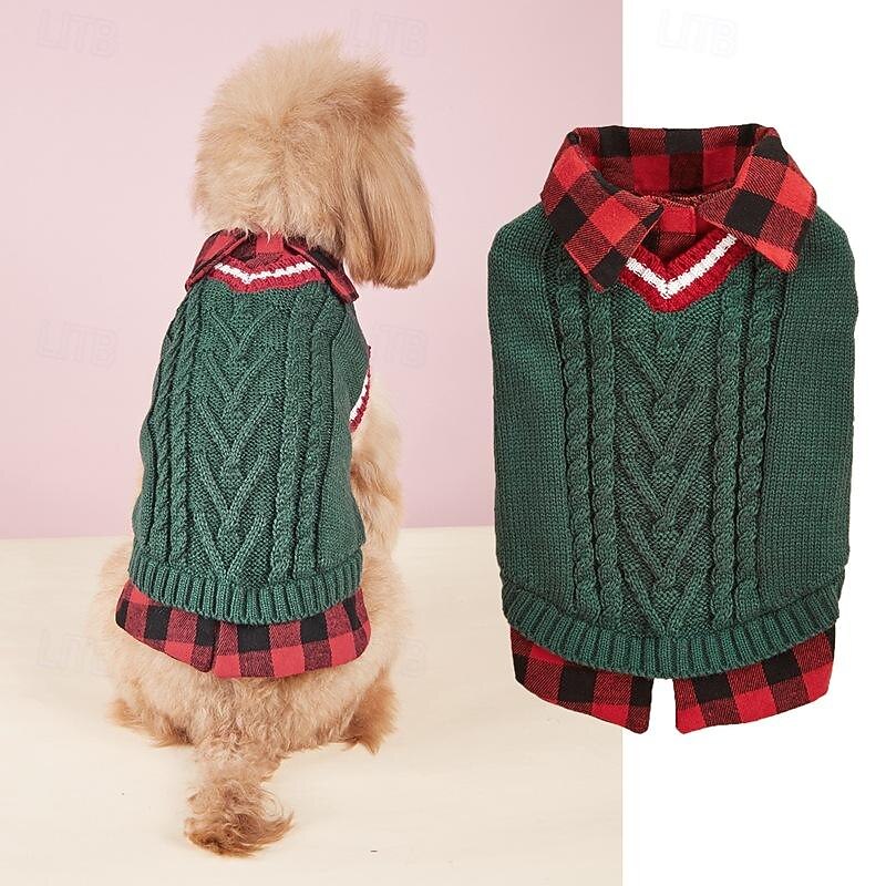 Dog Cat Sweater Jumper Retro Vintage Casual Winter Breathable Soft Washable Comfortable Outdoor Casual Daily Dog Clothing for Bichon Frise Pomeranian Baby Pet Papillon Small3