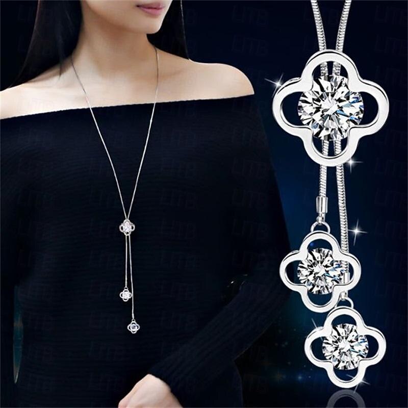 Korean Version Of Autumn And Winter Crystal Sweater Chain Necklace Wholesale High-end Women's Long Chain Versatile Tassel Pearl Pendant With Accessories2