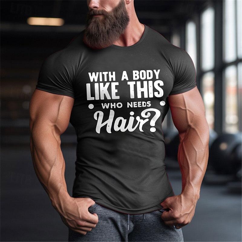 Men's Letter Slogan T Shirt Tee Top Cotton Short Sleeve Graphic Shirt Black White Red Comfortable Tee Sports Outdoor Holiday Fashion Designer Clothing2