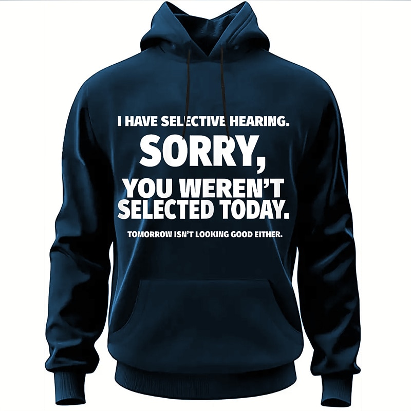 Men's Graphic Letter Hoodie Hoodies Sweatshirt Daily Basic Long Sleeve Hooded Vacation Sports Outdoor Holiday Black Navy Blue Print Front Pocket Spring &  Fall Designer3