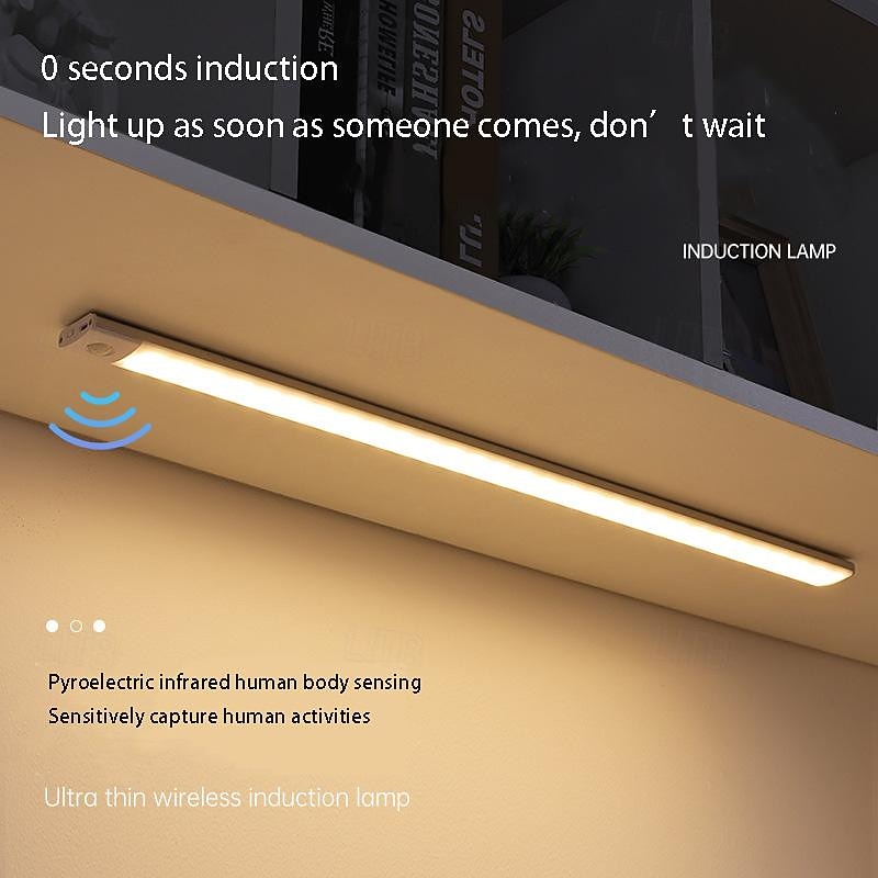 Under Cabinet Lighting, Ultra-thin Smart LED Strip Light, Motion Sensor Cabinet Light, Magnetic Rechargeable Human Body Induction Light Strip, Self-Adhesive for Cabinet, Wine Cabinet, Wardrobe