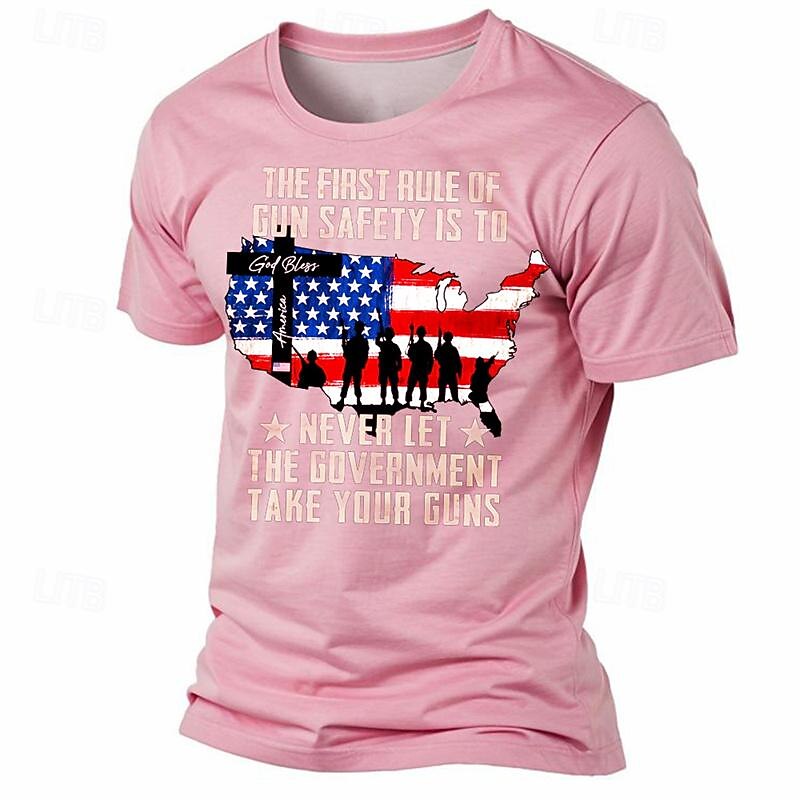 Veterans Day Men's Patriot Patriotic Veteran Graphic American Flag Soldier T shirt Short Sleeve T shirt 3D Print Crew Neck Shirt Daily Casual Street Style Sports Outdoor Holiday Going out Black4