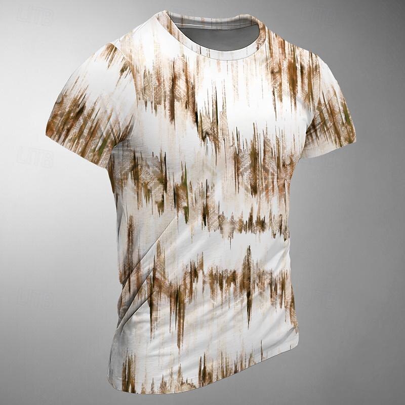 Men's Graphic Color Block T Shirt Short Sleeve T shirt 3D Print Crew Neck Shirt Designer Retro Vintage Street Style Sports Outdoor Holiday Going out Burgundy Blue Green Spring & Summer Clothing3