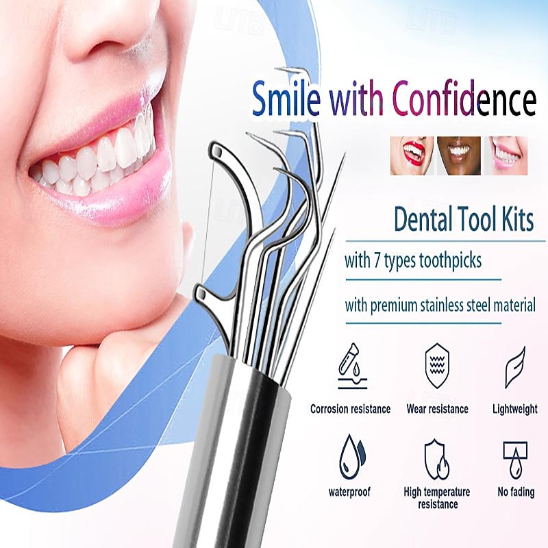 Portable Stainless Steel Toothpicks Pocket Set Reusable Metal Toothpicks Cleaning Kit with Holder for Outdoor Picnic Camping Traveling3