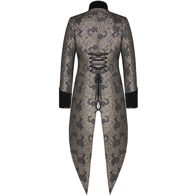 Punk & Gothic Medieval Coat Masquerade Prince Knight Ritter Nobleman Fancy Dress Men's Royal Steampunk Party / Evening Adults' Coat2