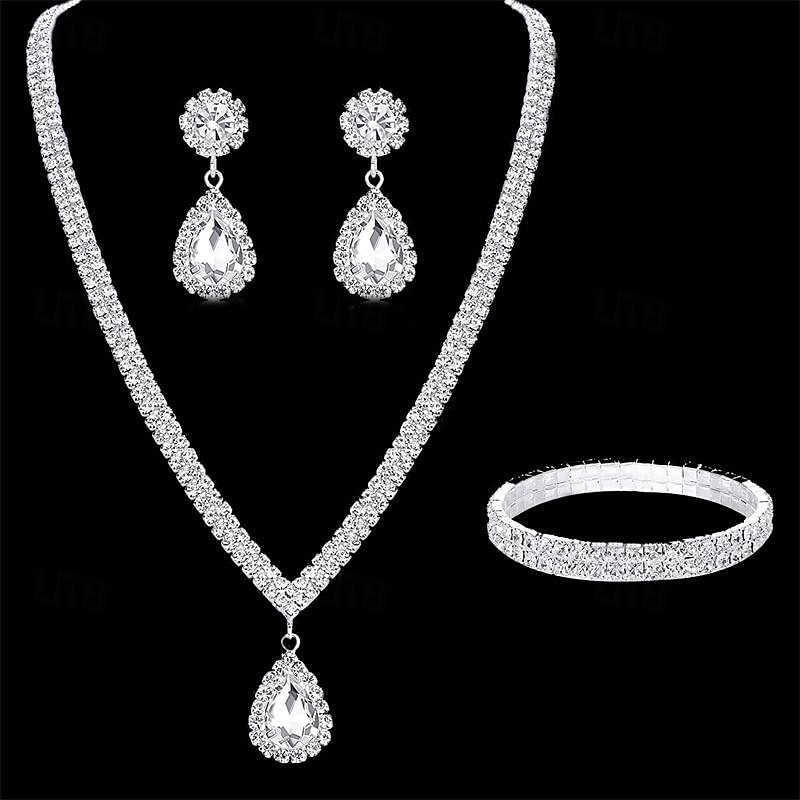 Bride Jewelry Set Fashionable And Minimalist Diamond Bracelet Earrings Necklace Pu Sequins Handbag Dinner Bag Set of Four3