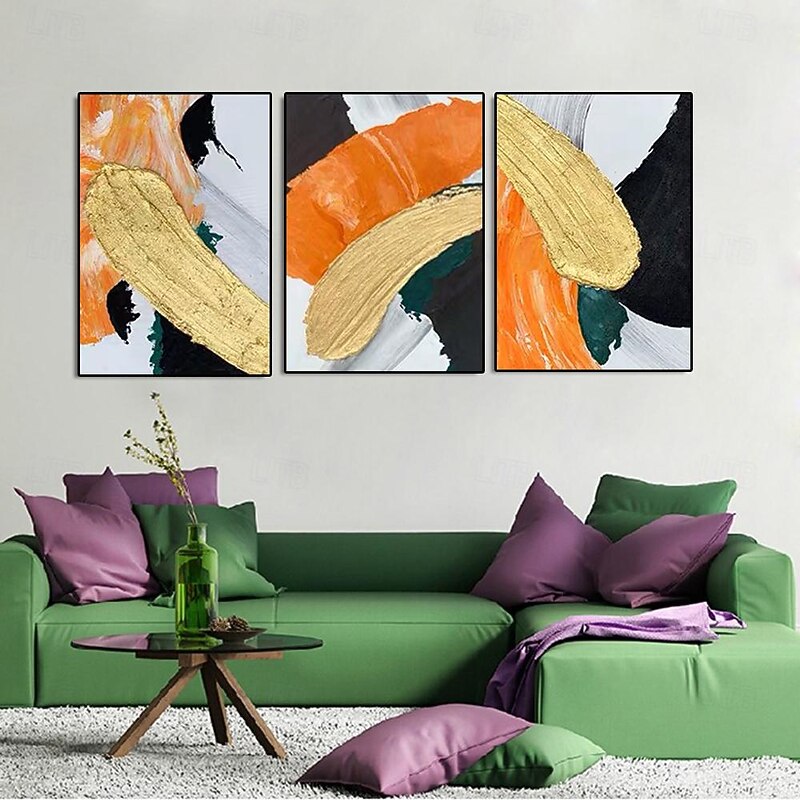 Mintura Handmade Abstract Golden Oil Paintings On Canvas Wall Art Decoration Modern Picture For Home Decor Rolled Frameless Unstretched Painting4