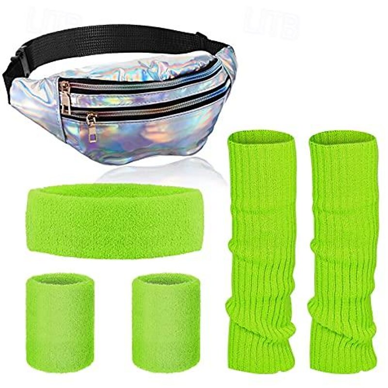 1980s Masquerade Fancy Dress Women's Halloween Carnival Masquerade Party / Evening Bachelorette Party Pride Parade Adults' Leg Warmers Bag Hair Band2