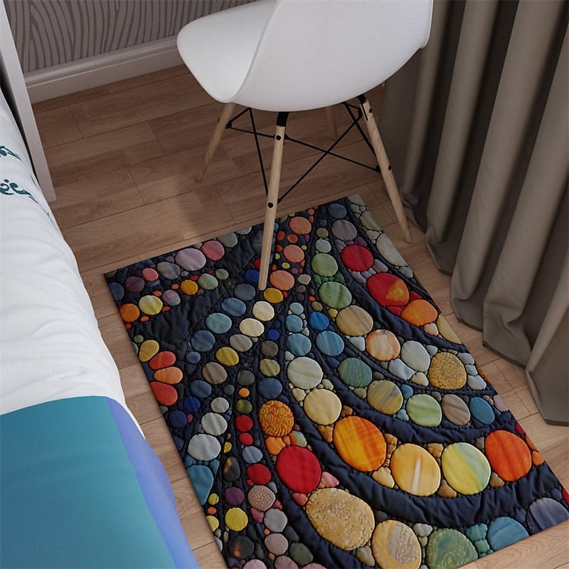 Quilting Art Dots Area Rug Kitchen Mat Non-Slip Oil Proof Floor Mat Livingroom Rug Indoor Outdoor Mat Bedroom Decor Bathroom Mat Entrance Rug Door Mat2
