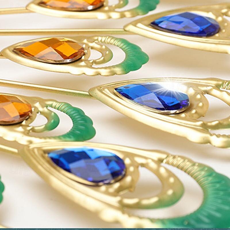 Large Wall Clocks for Living Room Decor Gold Decoration Wall Clock Silent Battery Operated Non Ticking for Bedroom Kitchen 15 Inch Retro Peacock Crystal Wall Watch Quartz for Home Office Indoor2