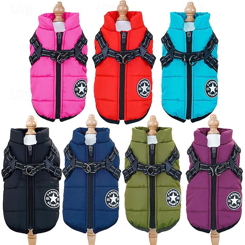 Dog Cat Coat Jacket Vest Puffer Jacket Headwarmers Leisure Waterproof Windproof Warm Soft Washable Christmas Halloween New Year Oktoberfest Beer Valentine's Day Outdoor Sports Traveling Casual Daily