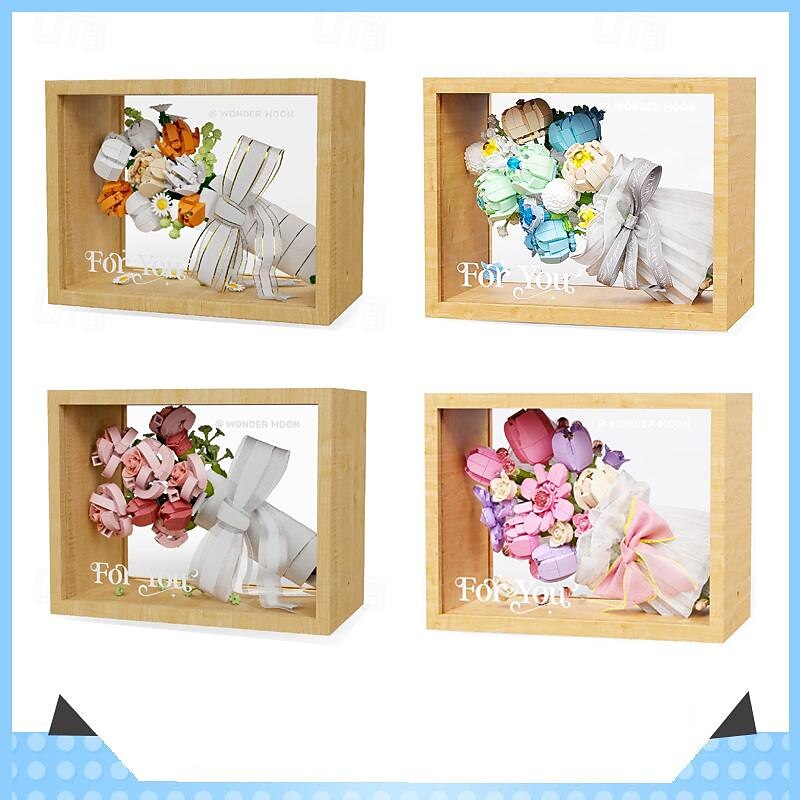 Women's Day Gifts Moonlight Society Mini Particle Creative DIY Toys Eternal Flower Building Blocks Flower Bundle Series Women's Day Mother's Day Gifts for Girls Mother's Day Gifts for MoM3