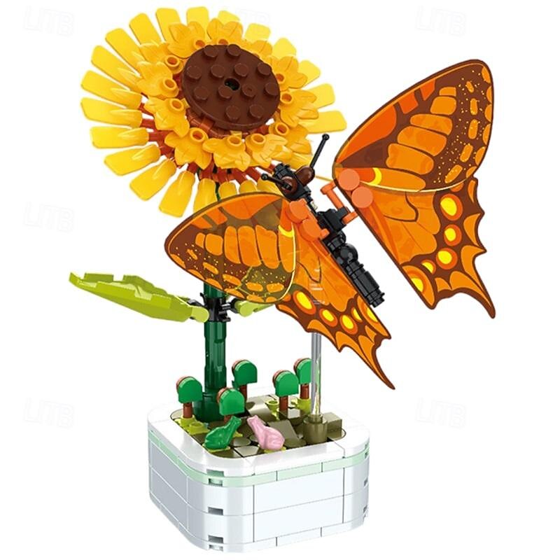 Women's Day Gifts Potted Plant Flower Building Block Set with Butterfly Bee Sunflowers Insects and Girasoles Flowers Valentine's Day Women's Day Mother's Day Gifts for Girls Mother's Day Gifts for MoM2