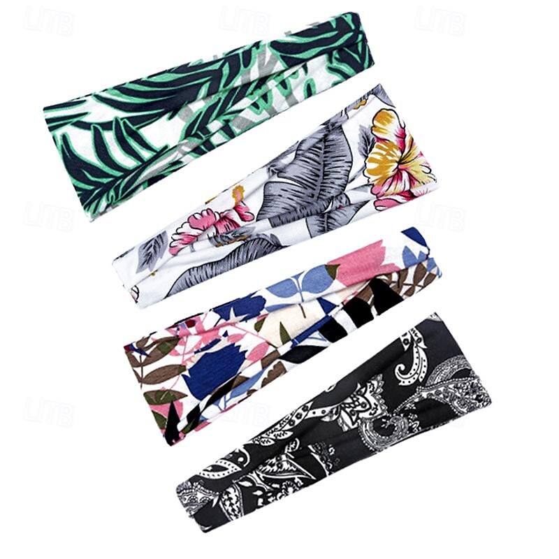 Printed Sports Headband Yoga Headband Headband Sweat Absorbing Band Anti Sweat Women s Wide Brimmed Headscarf Headwear3