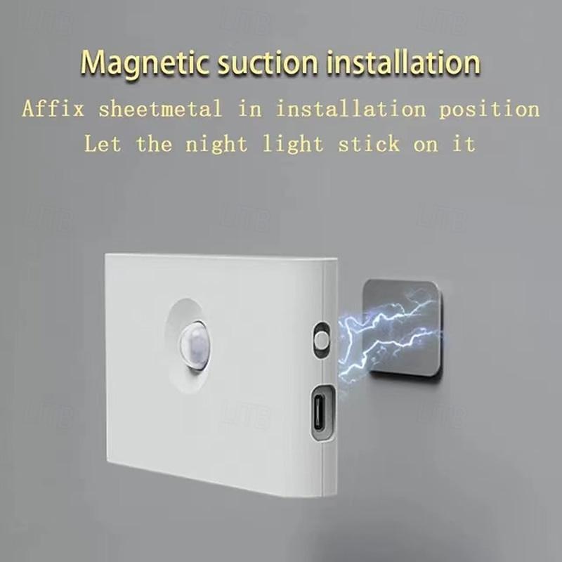 Smart Sensor Night Light Led Infrared Light Sensor Night Light Typec Rechargeable Magnetic Wireless Sensor Night Light2