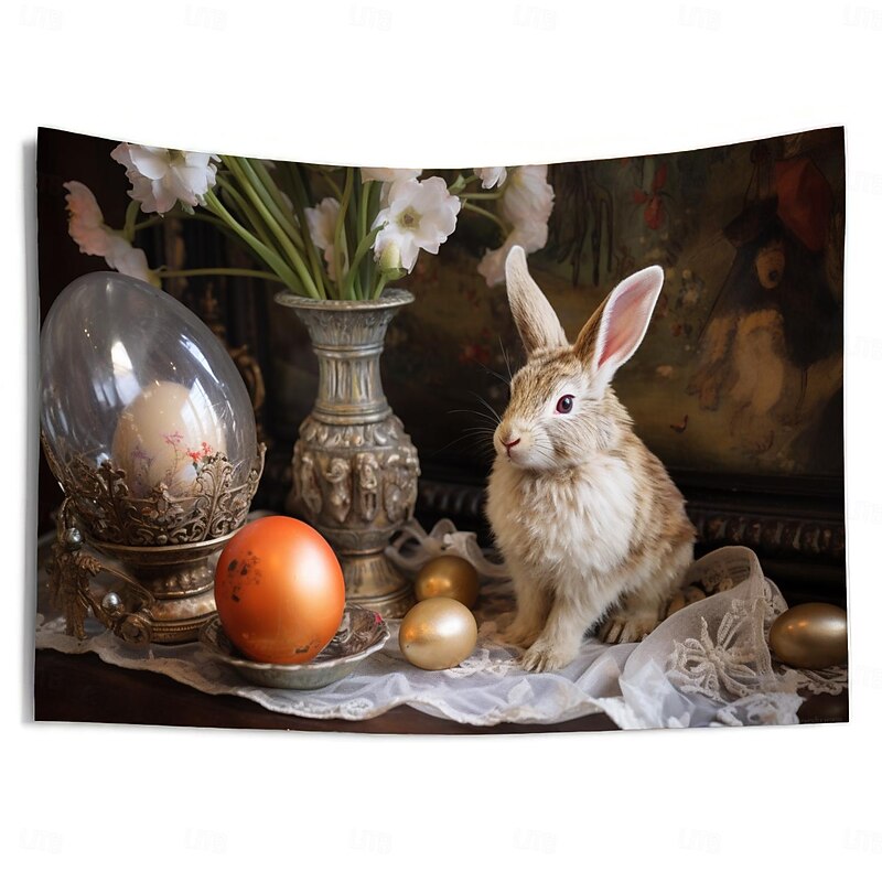 Vintage Bunny Hanging Tapestry Wall Art Large Tapestry Mural Decor Photograph Backdrop Blanket Curtain Home Bedroom Living Room Decoration3