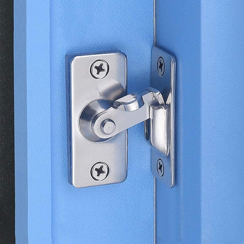 Heavy-Duty 304 Stainless Steel Door Lock Latch, 90 Degree Buckle flip Latch Right Angle Door Latch Lock Lever Latch Heavy Duty Safety Door Lock2