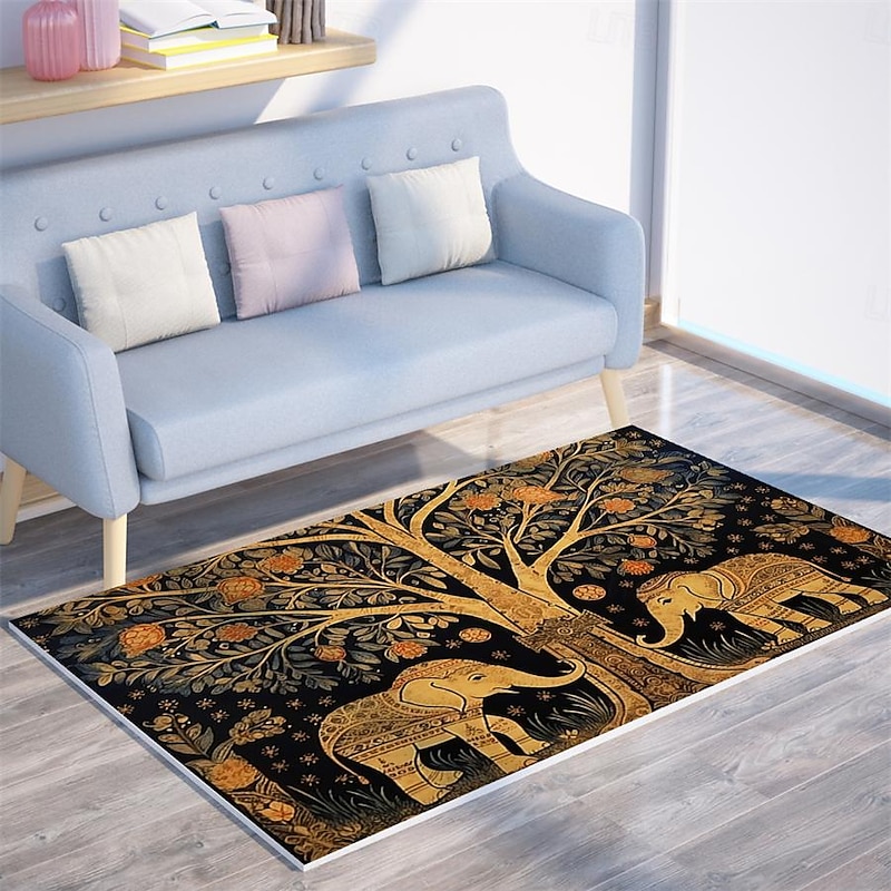 Boho Elephants Area Rug Kitchen Mat Non-Slip Oil Proof Floor Mat Livingroom Rug Indoor Outdoor Mat Bedroom Decor Bathroom Mat Entrance Rug Door Mat3