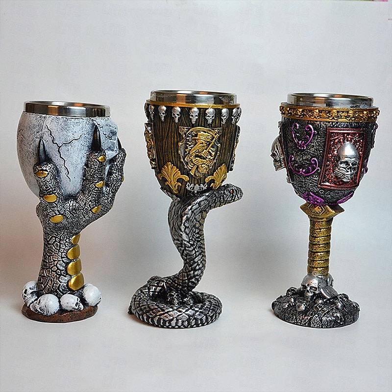 Medieval Goblet - Skull Beer Goblet Drinking - Stainless Steel Goblet Collectors - Ideal Gothic Gift, Party Decoration2