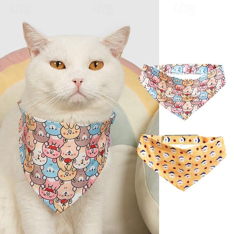 Dog Cat Bandanas Cute Casual Winter Breathable Soft Washable Comfortable Outdoor Casual Daily Dog Clothing for Bichon Frise Pomeranian Baby Pet Papillon Small