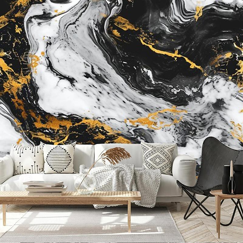 Cool Wallpapers VBlack Gold Marble Wallpaper Wall Mural Wall Covering Sticker Peel and Stick Removable PVC/Vinyl Material Self Adhesive/Adhesive Required Wall Decor for Living Room Kitchen Bathroom4