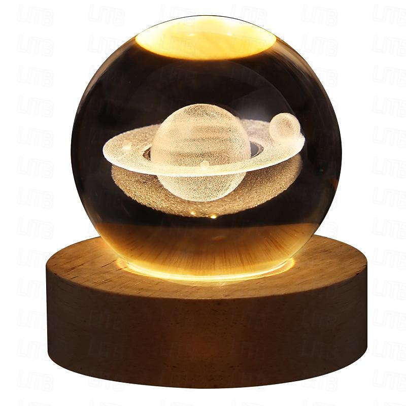 Bedside Table Lamp Glowing Starry Crystal Ball Lamp Bedside Night Light Projection Ambient Lamp2