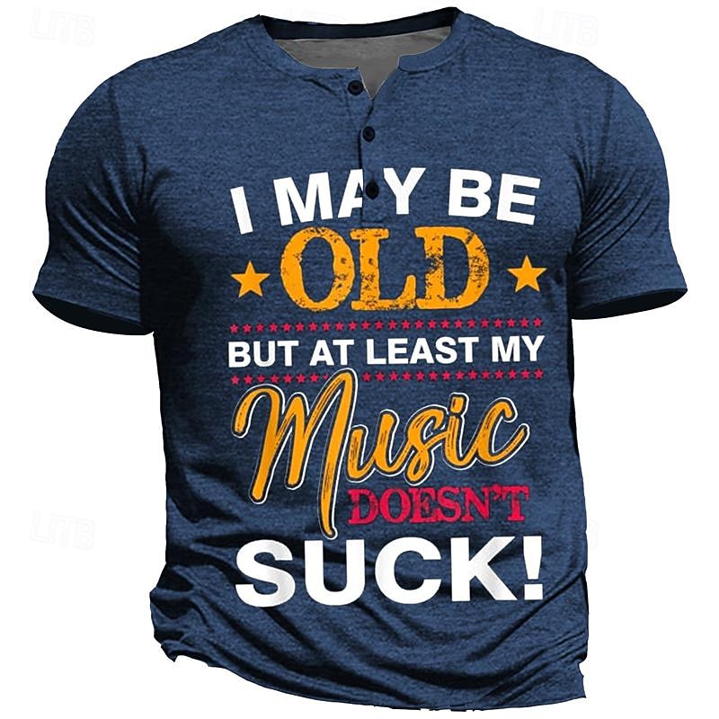 Men's Humorous Music Graphic T-Shirt - 'I May Be Old But At Least My Music Doesn't Suck' Short Sleeve Tee4