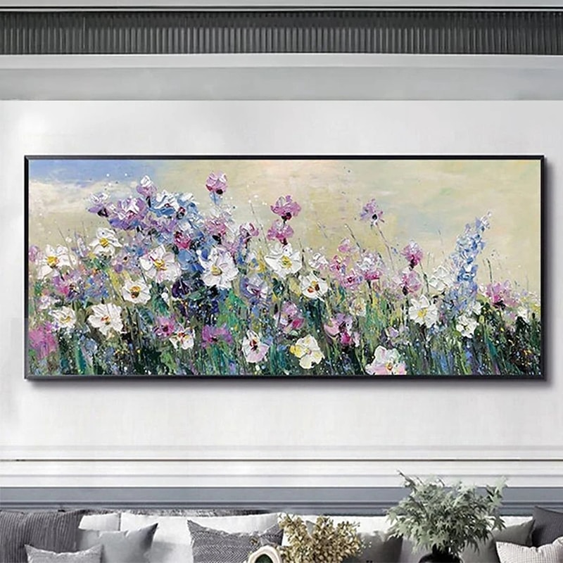 Hand painted flowers canvas oil paintings modern wedding decor flowers tree oil Painting Wall art landscape Painting for living room home decor bedroom ready to hang or canvas4