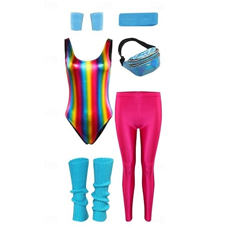 Metallic 1980s Shiny Latex Patent One Piece PU Leather Rompers Fancy Dress Women's Carnival Costume Halloween Carnival Masquerade Party / Evening Bachelorette Party Pride Parade Adults' Leg Warmers2