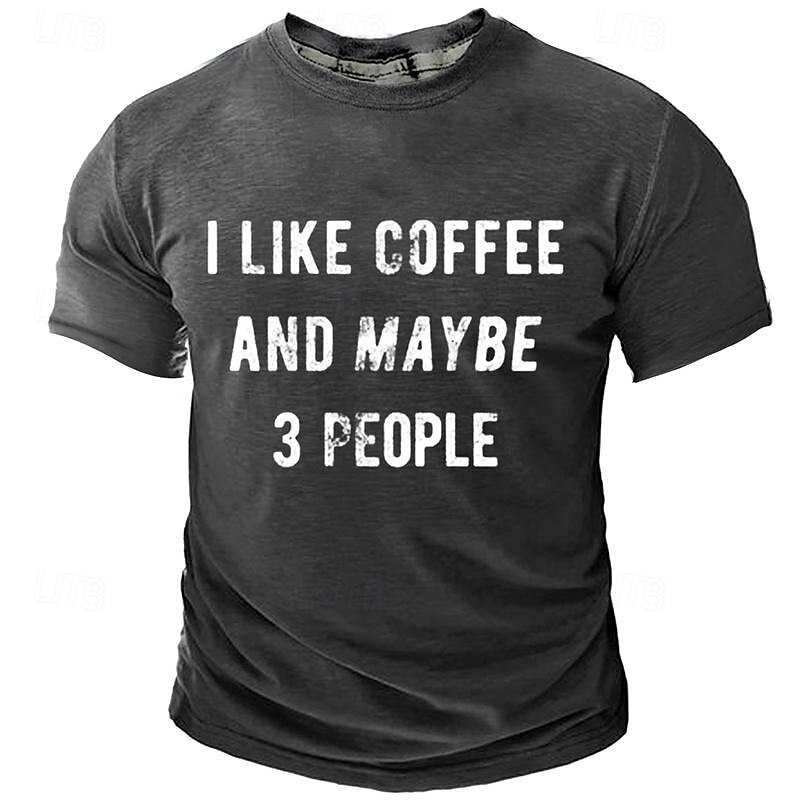 Men's Graphic Letter T Shirt Short Sleeve T shirt 3D Print Crew Neck Shirt Daily Casual Street Style Street Sports Outdoor Holiday Navy Blue Army Green Dark Gray Spring & Summer Clothing Apparel S M2