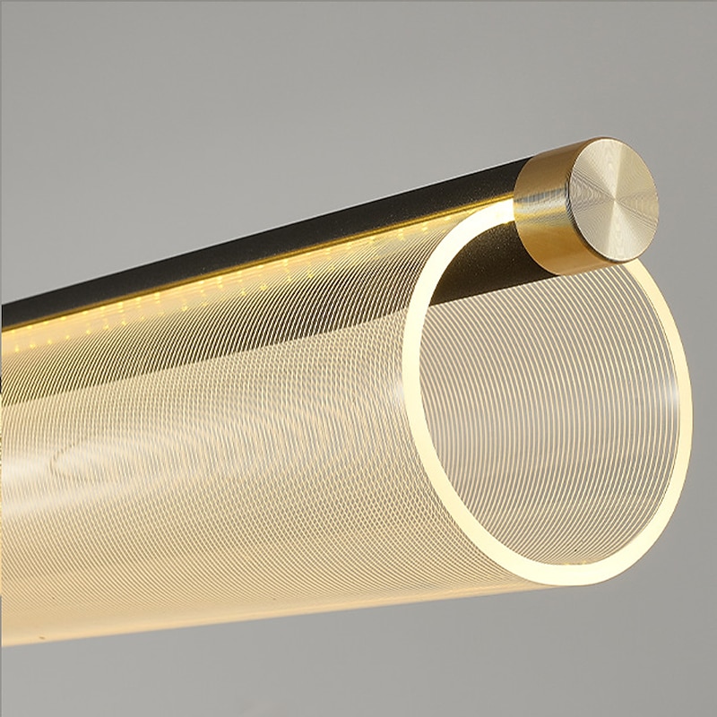 LED Pendant Acrylic Modern Light Stepless Dimming 3 Light Color 60/90/120cm Single Design Aluminum Stylish Island Minimalist Painted Finishes Modern Nordic Style 110-240V4