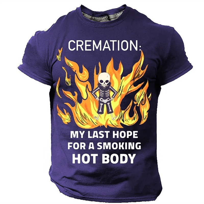 Men's Funny Graphic T-Shirt: Cremation My Last Hope For A Smoking Hot Body Pun Wordplay Short Sleeve Tee4