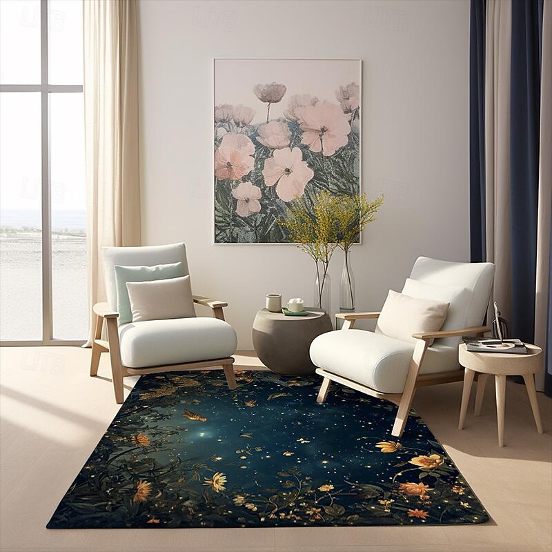 Botanical Night Area Rug Kitchen Mat Non-Slip Oil Proof Floor Mat Livingroom Rug Indoor Outdoor Mat Bedroom Decor Bathroom Mat Entrance Rug Door Mat Bird Tree of Life3
