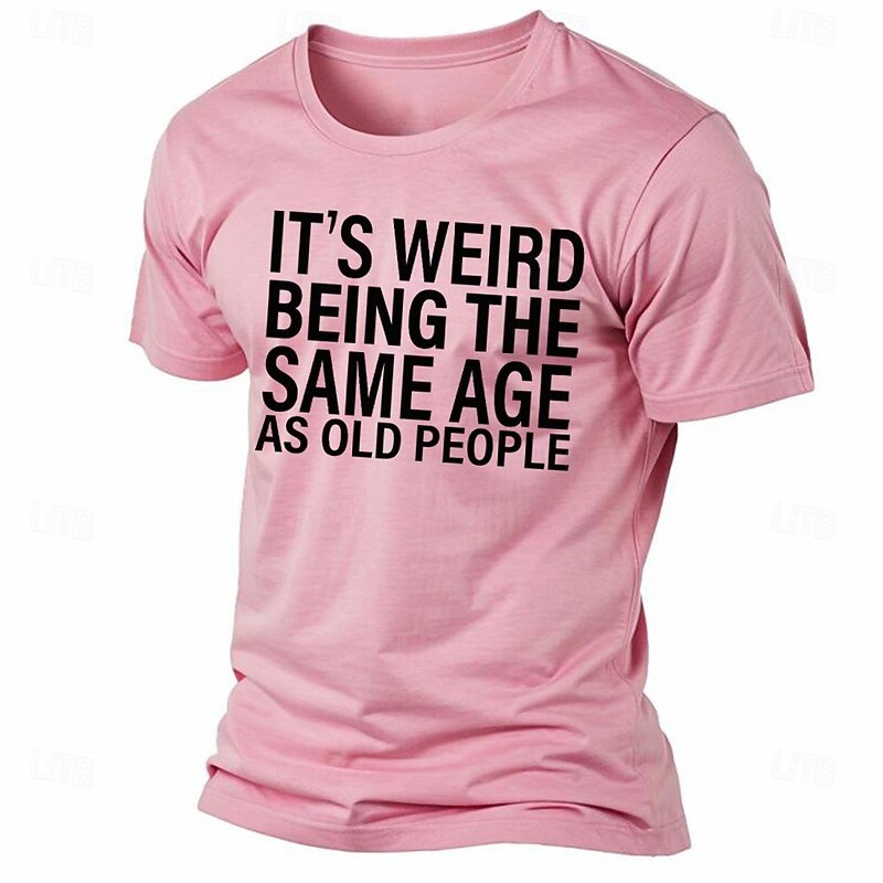 Men's Letter Graphic Prints T Shirt Graphic Tee Cotton Short Sleeve Graphic Shirt Black White Pink Comfortable Tee Outdoor Street Fashion Designer Clothing 5