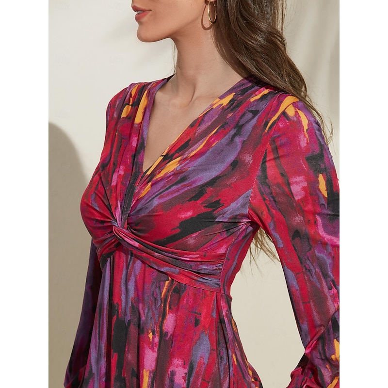 Graphic Knot Front A-Line Midi Dress2