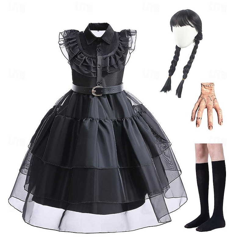 Gothic Horror Dark Academia Dress Cosplay Costume Outfits Punk & Gothic Movie Cosplay for Girls' Kid's Masquerade3