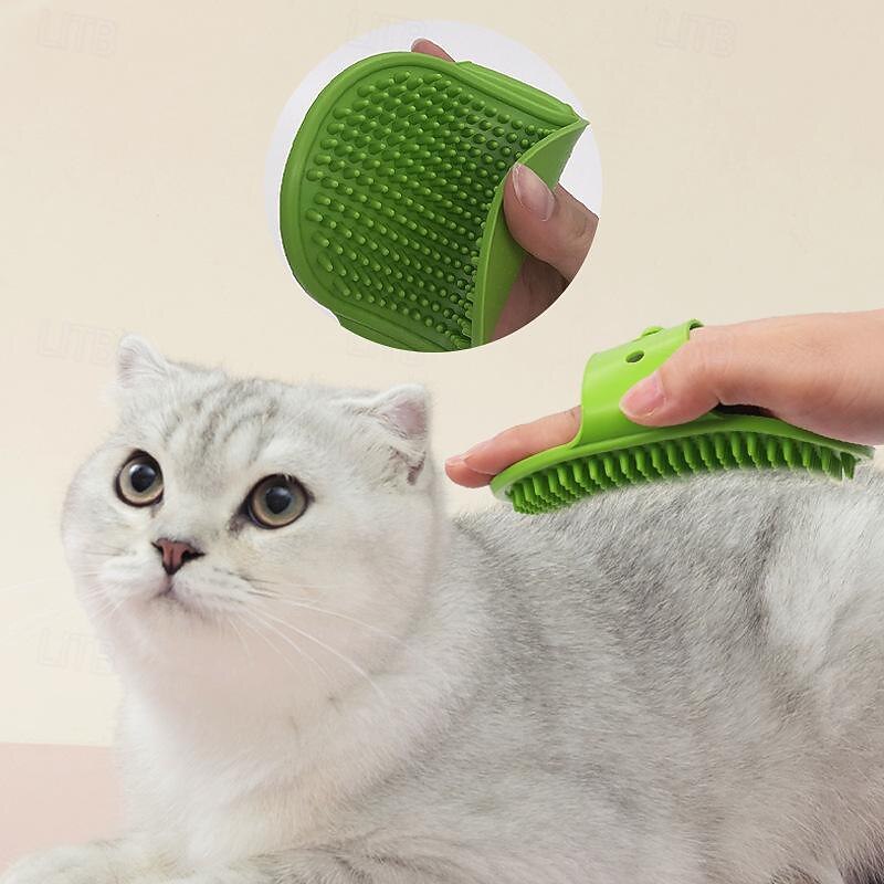 Dog Cat Pets Brushes Grooming Health Care Fur Brush Pet Supplies Special Material Grooming Kits Comb Brush Dog Clean Supply Baths Portable Massage Soft Washable Durable Pet Grooming Supplies Random3
