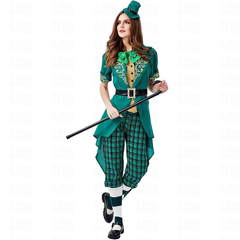Shamrock Irish Halloween Cosplay Costume Outfits Carnival Costume Cosplay Adults' Women's Carnival Saint Patrick's Day Party Halloween Easy Halloween Costumes Dress Up3