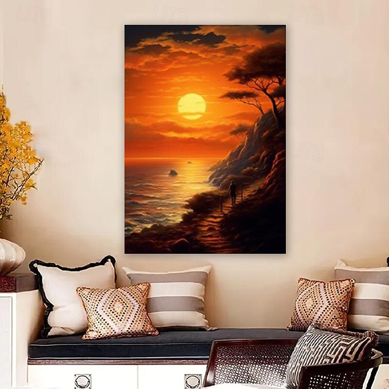 Landscape Wall Art Canvas Sunset Prints and Posters Pictures Decorative Fabric Painting For Living Room Pictures No Frame2