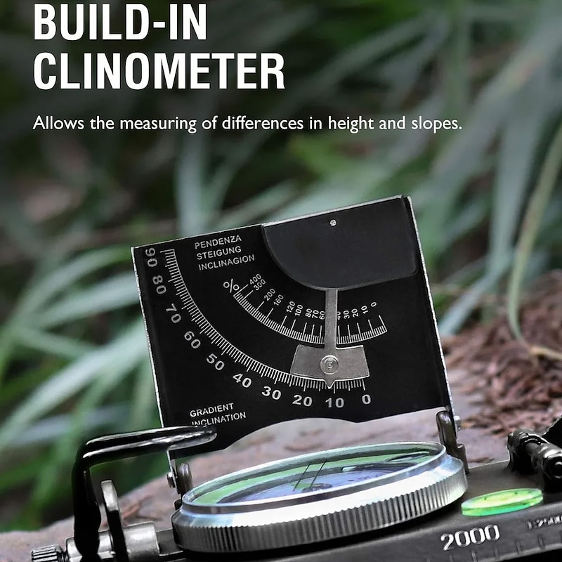 Multifunctional Camping Compass Military Aiming Navigation Geological Compass Digital Navigation Device North Needle With Slope Meter Professional Luminous Portable2